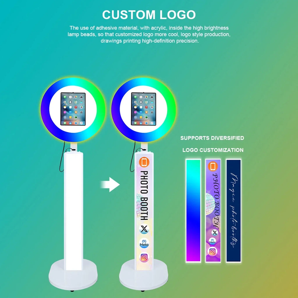 iPad Photo Booth with RGB Ring Light for 10.2in, 10.9in, 11in and 12.9in iPads