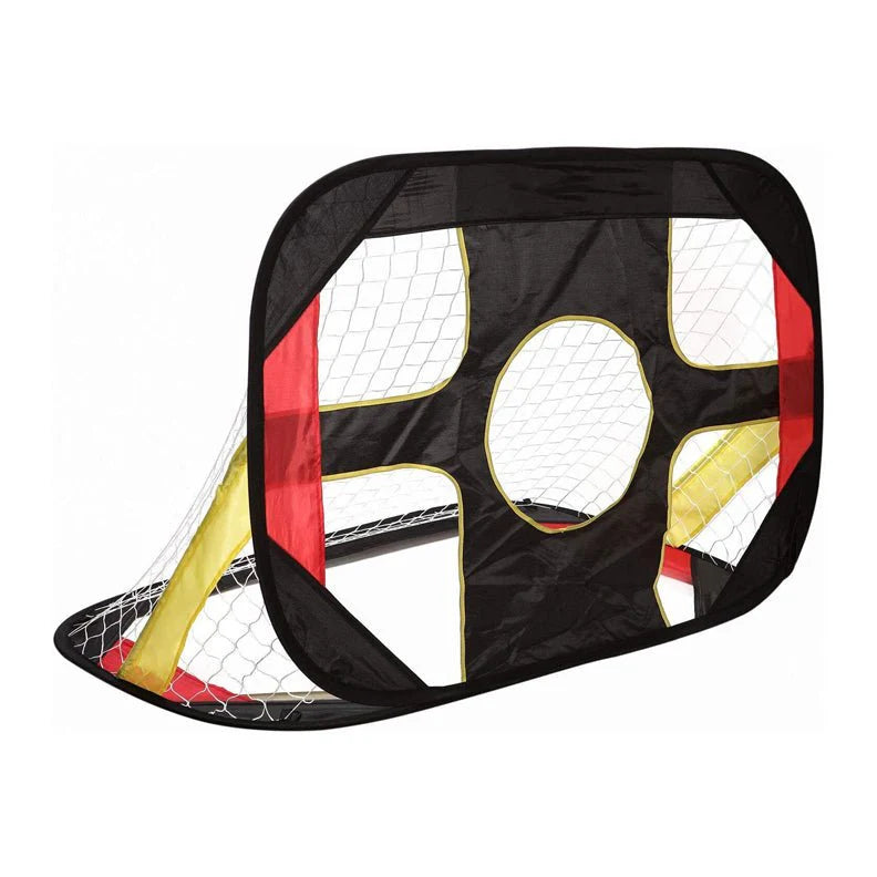 2-In-1 Kids Pop-Up Football Soccer Goal Net, 40in x 28in x 28in, Black - With Portable Bag
