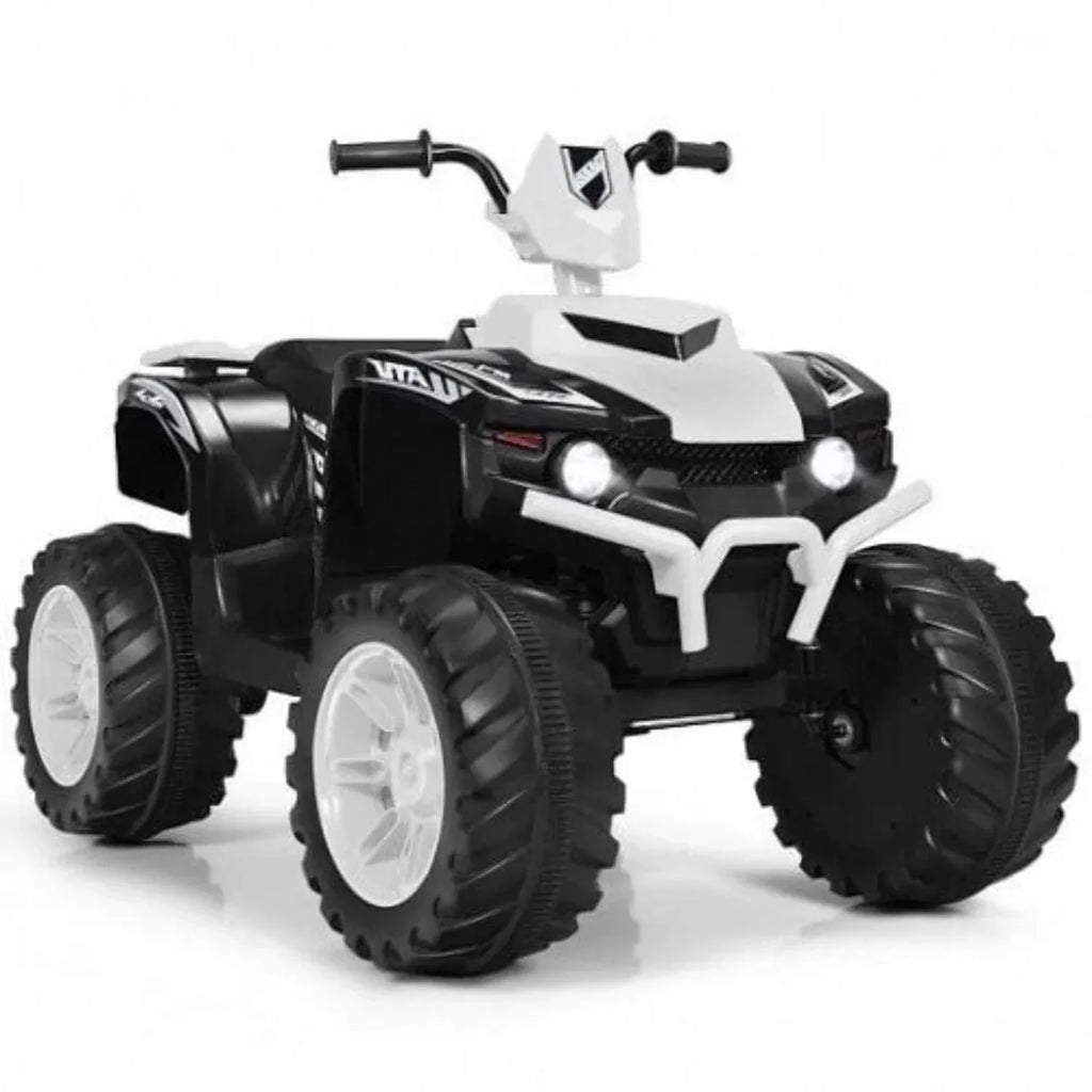 Electric Kids' ATV With LED Lights And Treaded Tires - White