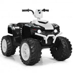 Electric Kids' ATV With LED Lights And Treaded Tires - White