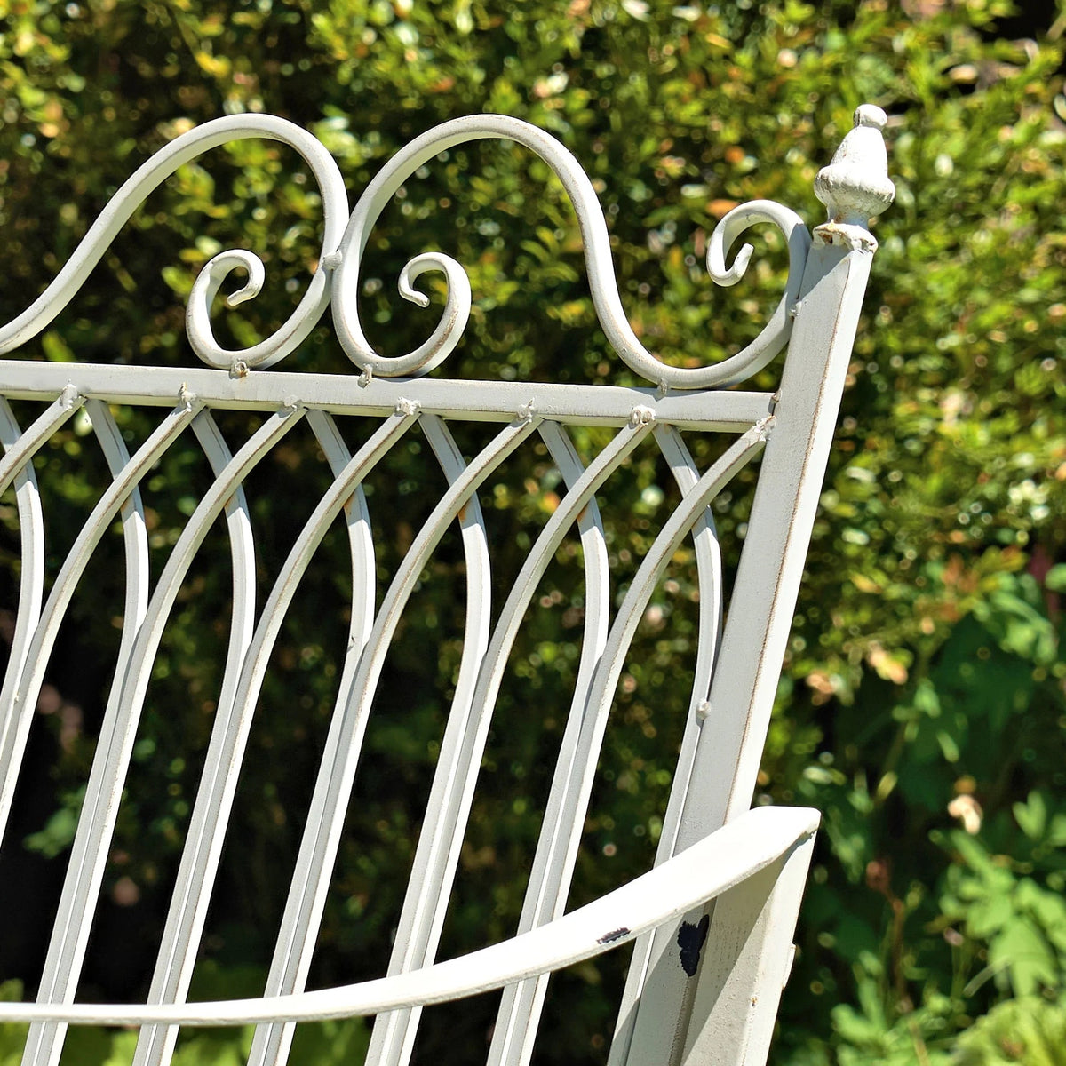 Metal Outdoor Rocking Bench, Bronze, 45 in L x 36 in W x 36 in H