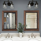 Solid Wood And Iron Framed Wall Mirror - 26 in x 18 in, 32 in x 24 in, 40 in x 26 in, 48 in x 30 in, 53 in x 28 in