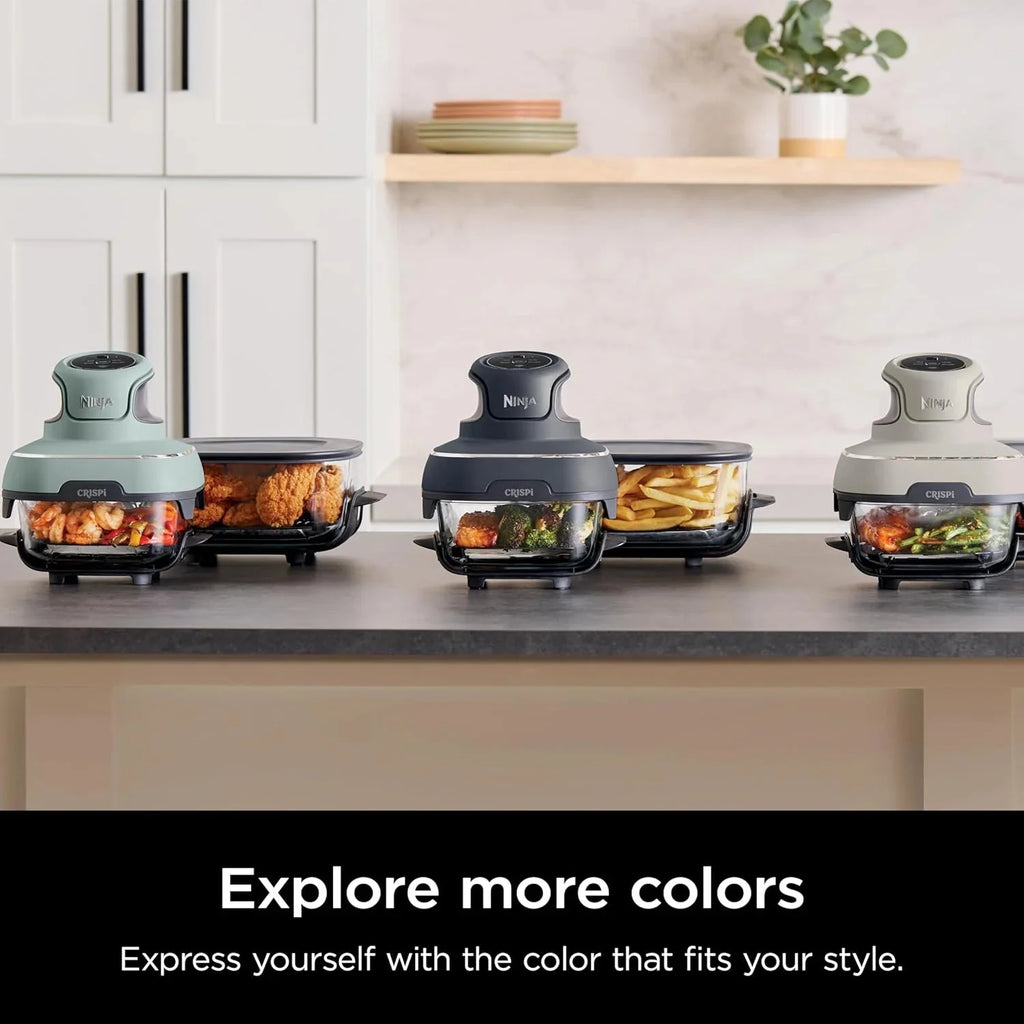 Ninja Crispi 4-in-1 Portable Glass Air Fryer Cooking System, 1500W, 4 QT And 6-Cup Containers