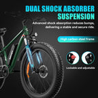 AMYET 26 x 4 Fat Tire Electric Mountain Bike, 48V 15Ah, 7-Speed - EB26