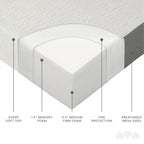 Milliard 6-Inch Memory Foam Tri-Folding Cot Mattress, 75 Inches x 31 Inches, Removable Cover, Non-Slip Bottom