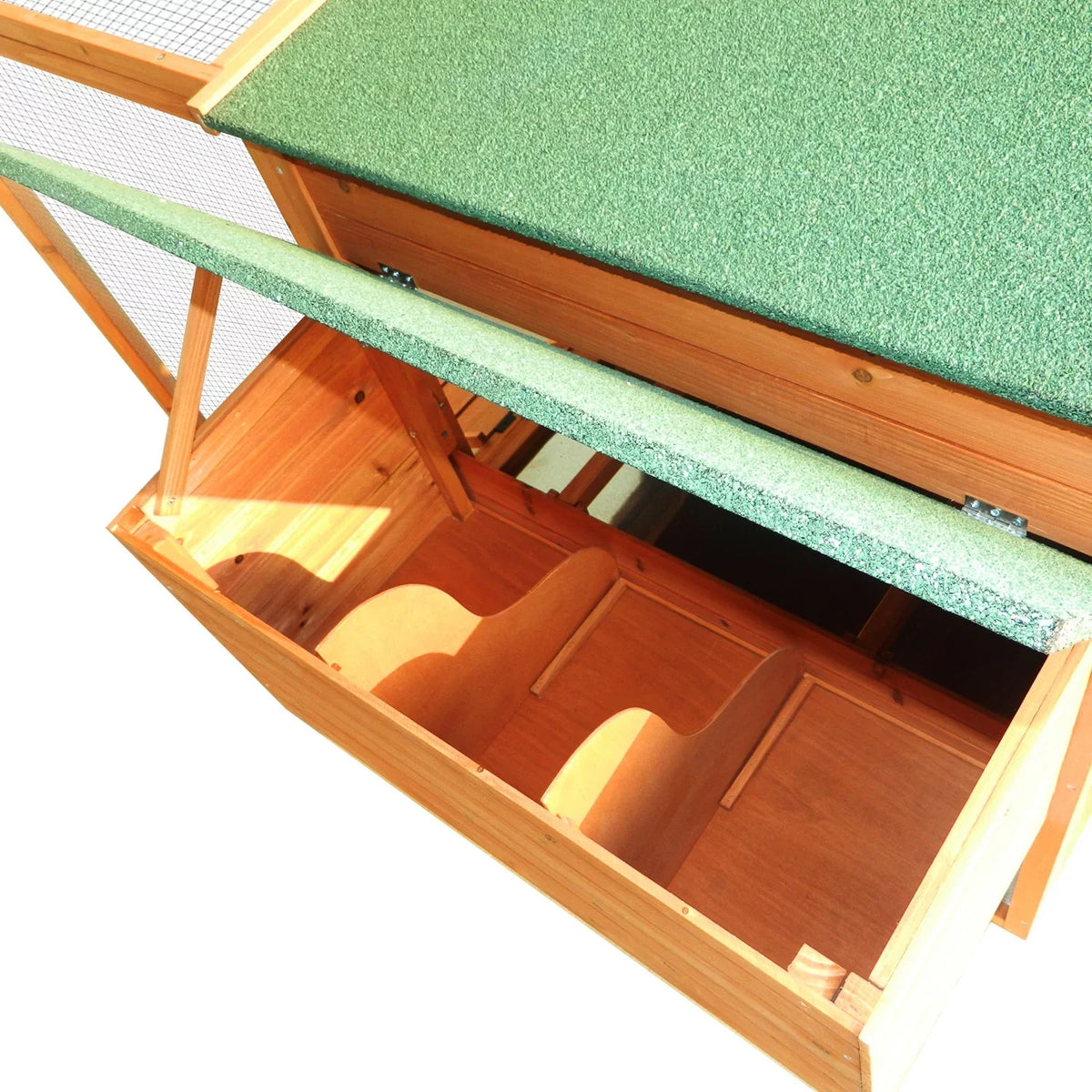 PawHut 64in Large Wooden Chicken Coop Kit With Outdoor Run And Nesting Box