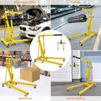 JoanKaren Hydraulic Engine Hoist 4400 lbs, Folding, Yellow - PAU_0LMM