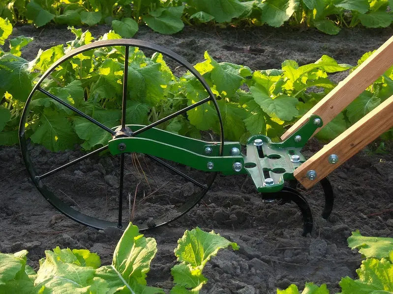 Single-Wheel Garden Hoe, Powder-Coated Steel, 72 x 32 x 19 Inches