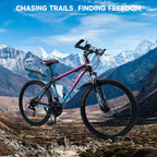 ARTUDATECH 24/26/27.5 Inch Mountain Bike, 24 Speeds, V/Disc Brakes, High-Carbon Steel Frame - Trailblazer