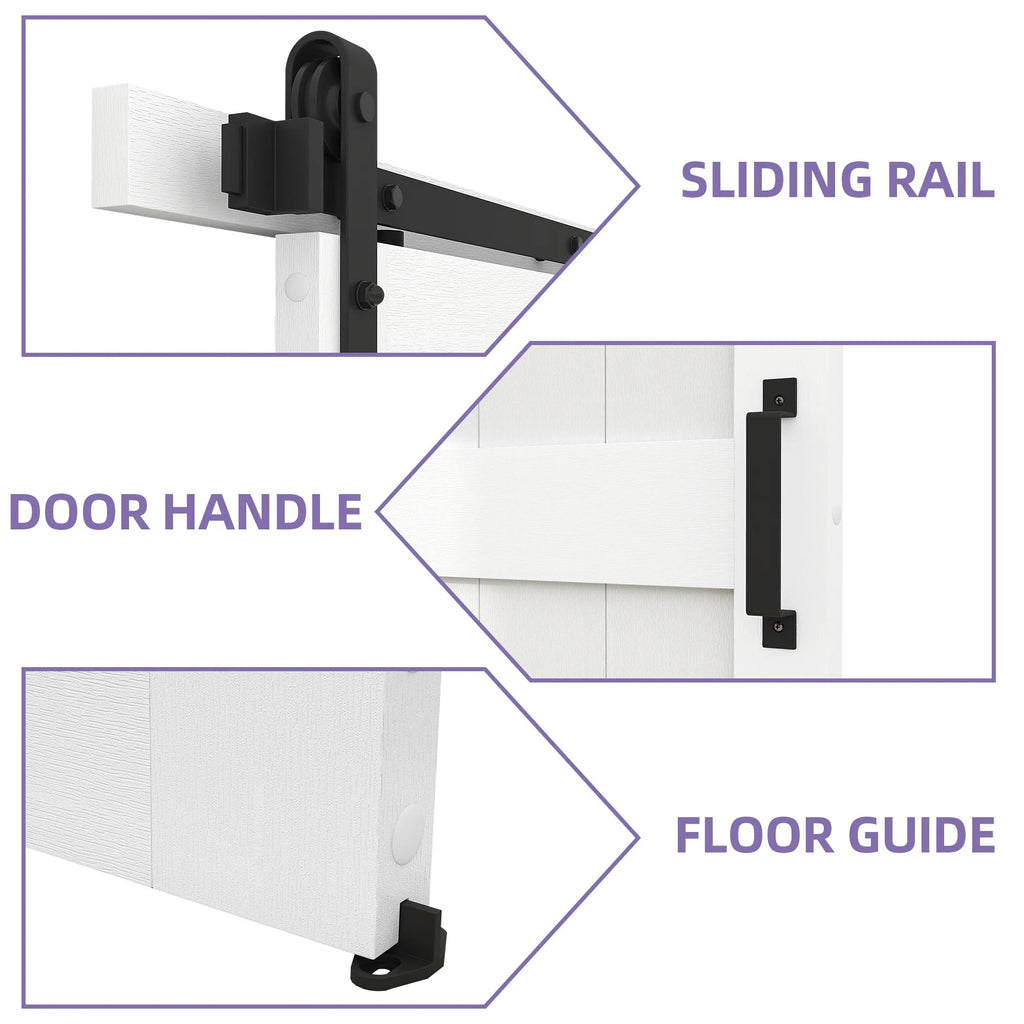 Uforic Sliding Barn Door With Hardware Kit, 48 x 84 in, Gray