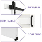 Uforic Sliding Barn Door With Hardware Kit, 48 x 84 in, Gray