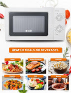 CHEF Countertop Microwave, 0.6 Cubic Foot, 600W, Black