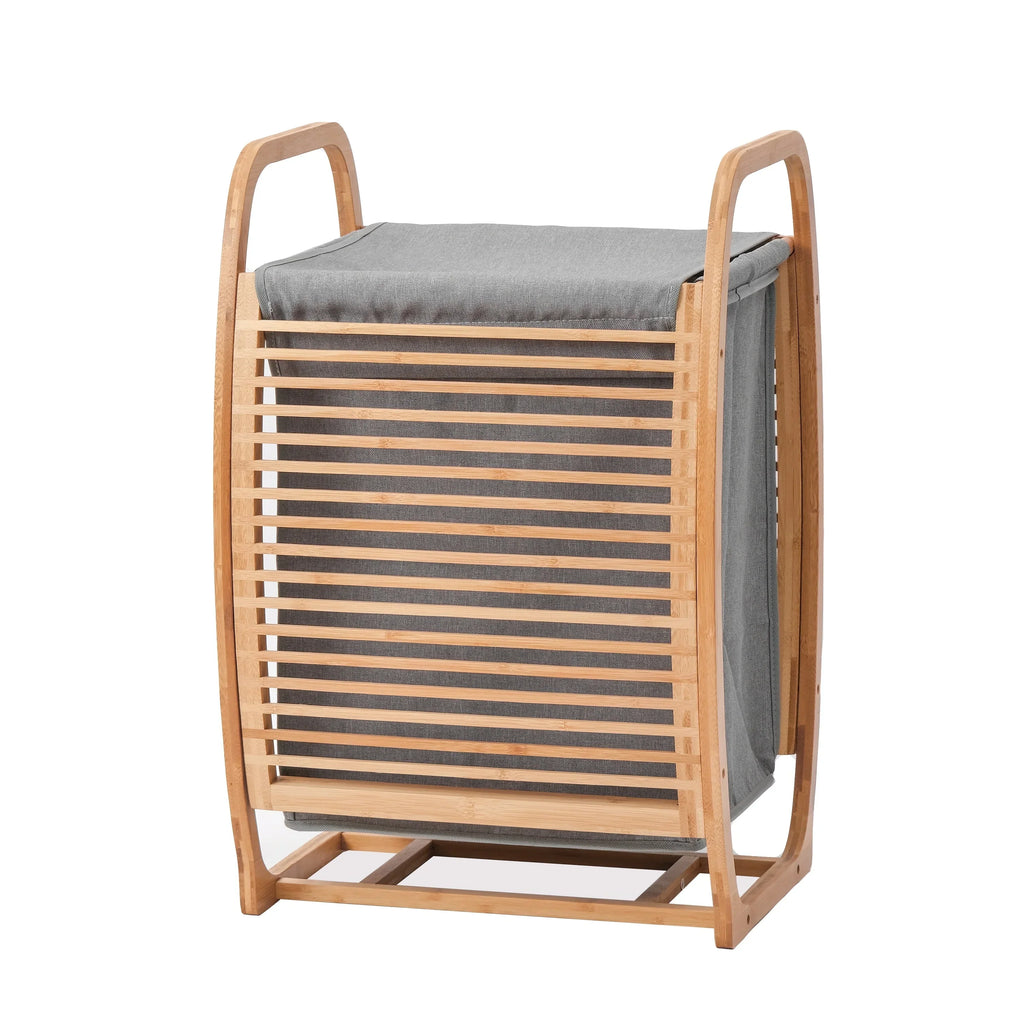 Proman Products Cambridge Bamboo Laundry Hamper With Lid And Handles, Natural, 16 W x 14 D x 24 H