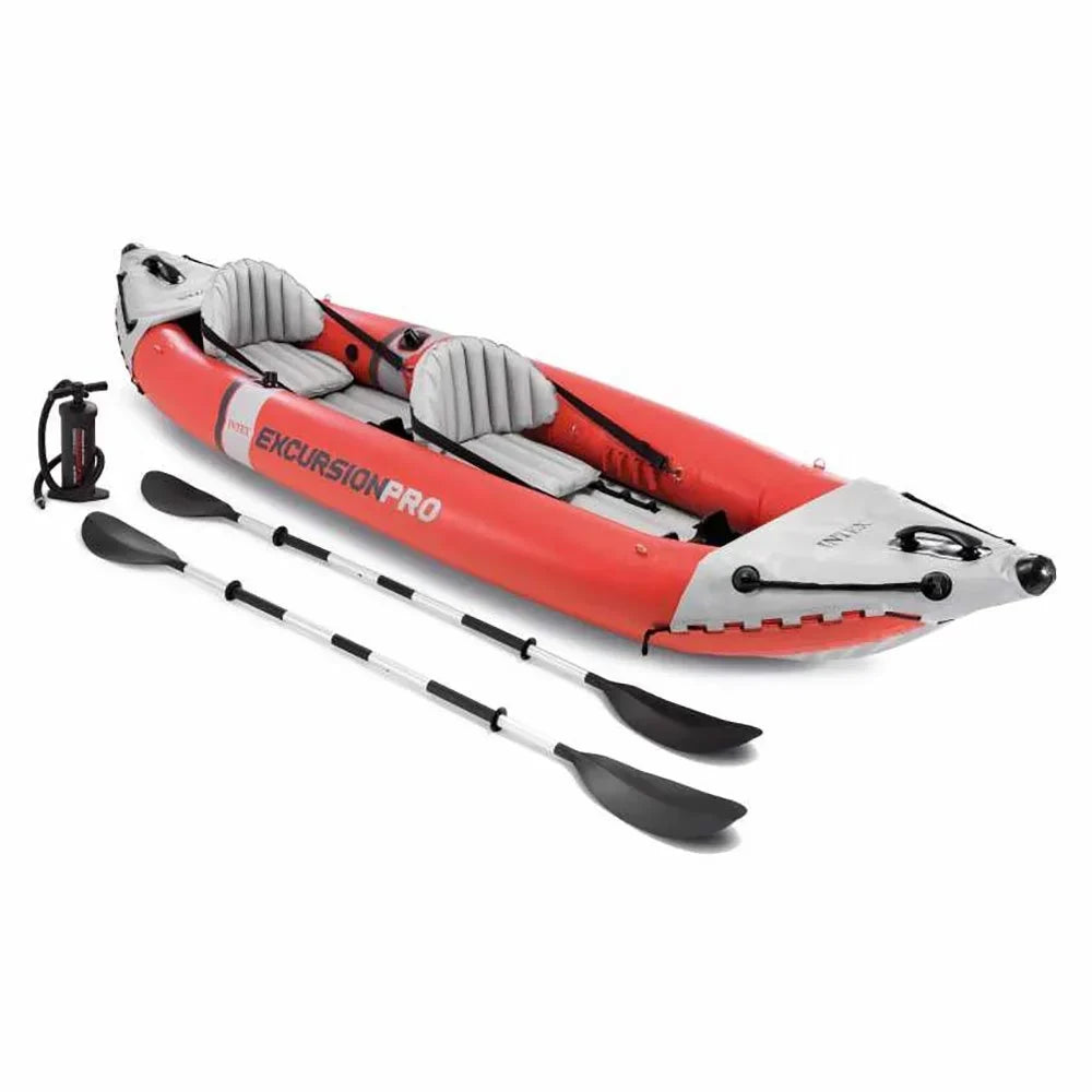 Intex Excursion Pro And Explorer K2 2-Person Inflatable Kayak Bundle With Oars And Pump