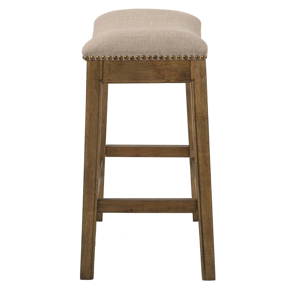 Ridge Home Goods 26 Inch Saddle Wood Counter Height Stool - Weathered Natural
