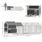 PawHut Large Chicken Coop, 162 in, For 6-8 Chickens, Storm Gray/Crystal White - D51-336V00CG