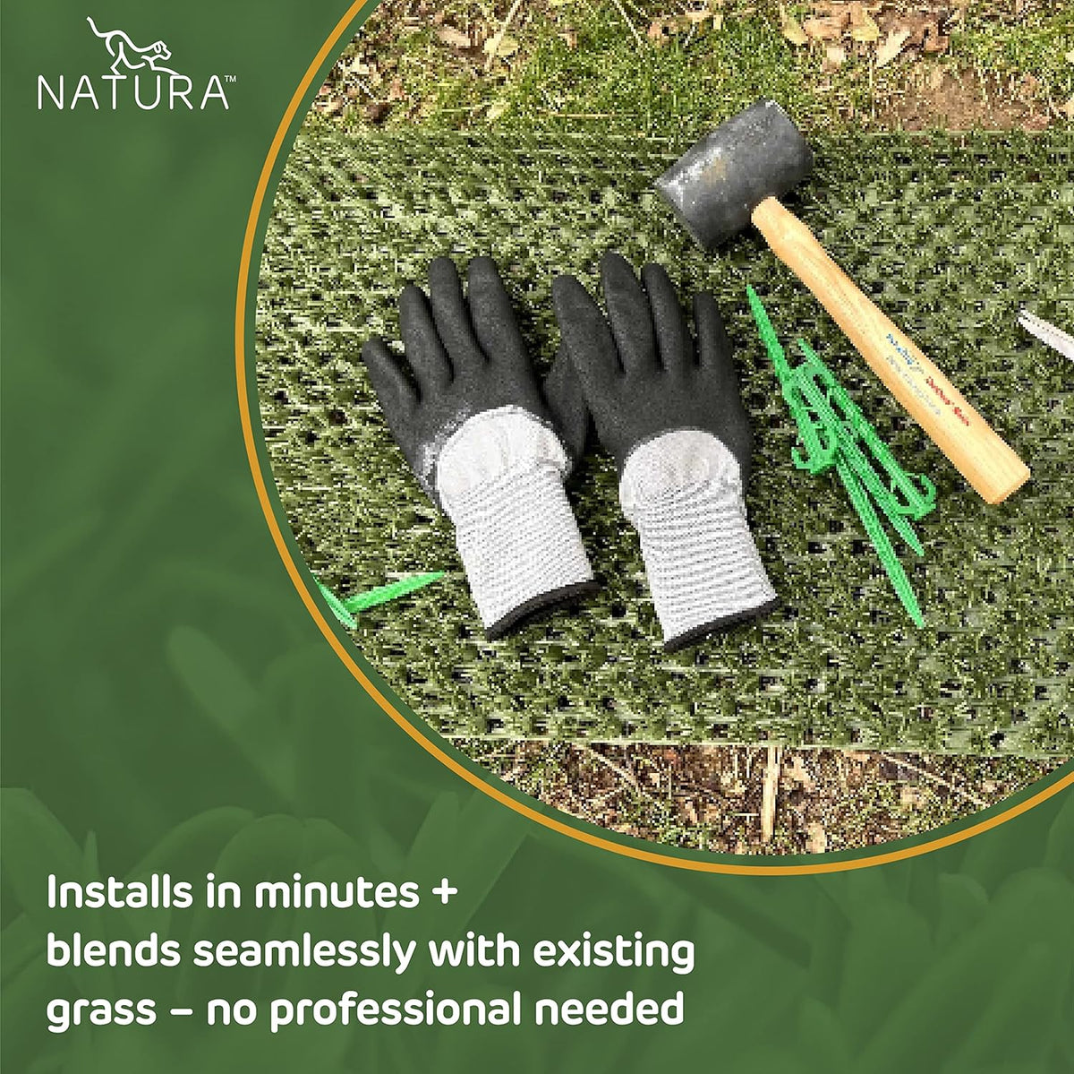 Natura PowerRun Outdoor Artificial Grass For Dogs, 3 ft. x 25 ft., Green - 10377011