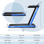 GYMAX 2-in-1 Folding Under Desk Treadmill With Speaker, App And Remote Control - 2.5HP