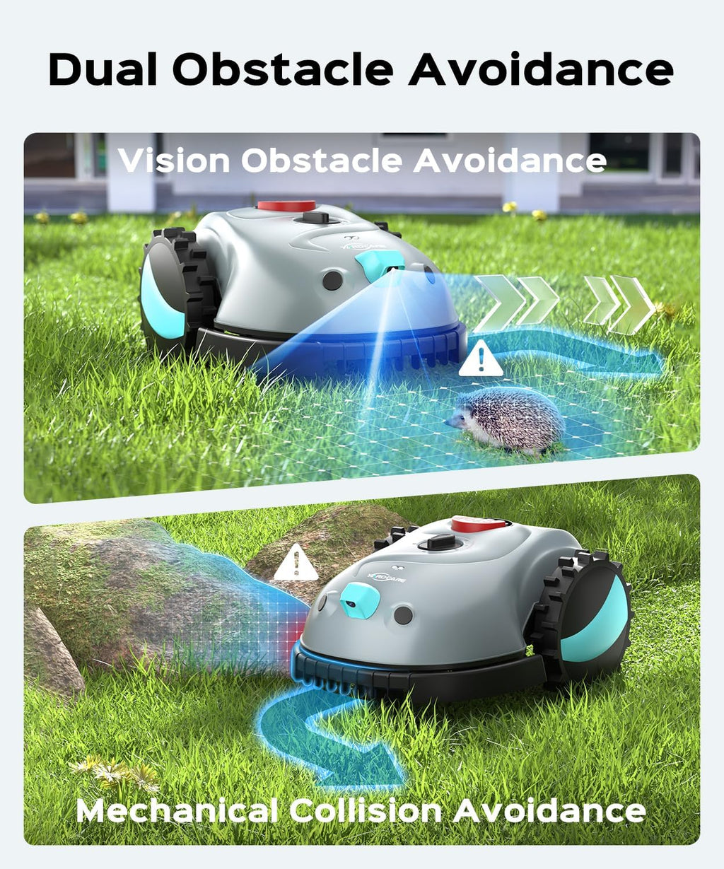 YARDCARE Robot Lawn Mower With HD Vision Navigation, 6.3-In Cutting Width - V100