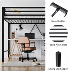 SHA CERLIN Junior Loft Bed Frame, Twin Size, Black