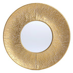 3-Piece Gold Metal Round Wall Mirror Set - 22.25" x 2.36", 19.7" x 2.25", 15.4" x 2.25"