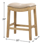 Ridge Home Goods 26 Inch Saddle Wood Counter Height Stool - Weathered Natural