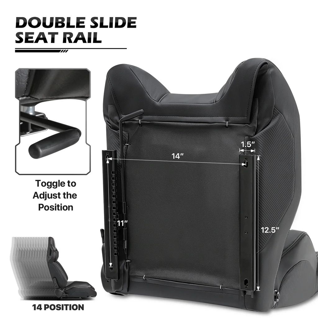 MoNiBloom Racing Simulator Game Seat, Black, 21.0 x 20.5 x 38.0 in, 330lbs, 80-180 Degree Backrest