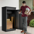 Gaonala Steel Package Delivery Box 19.6x14.4x44.9in Lockable Weather-Resistant Black