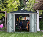 AECOJOY Metal Outdoor Storage Shed 8 ft x 6 ft - Lockable Doors