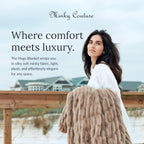 Minky Couture Hugs Extra Plush Stretchy Bubbled Throw Blanket - Travel, Milk Chocolate