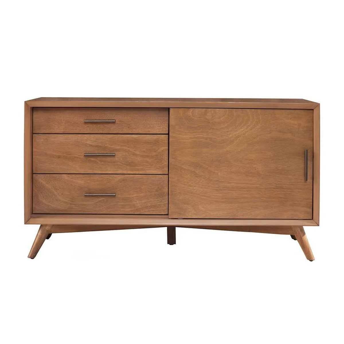Home Square 4-Piece Set With Small TV Console, Full Wood Bed And Large Nightstand
