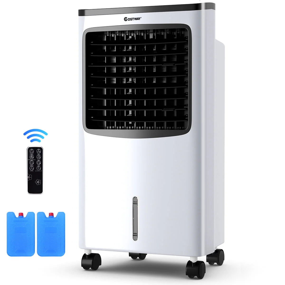 Costway Portable Evaporative Air Cooler Fan Humidifier With Remote Control - 8L
