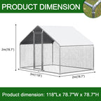 Caulitar Metal Chicken House/Pen 10ft x 10ft With Waterproof Cover - For 6/10 Chickens