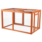 TRIXIE Weatherproof Outdoor Wooden Chicken Coop With 2 Nesting Boxes And Run, Brown