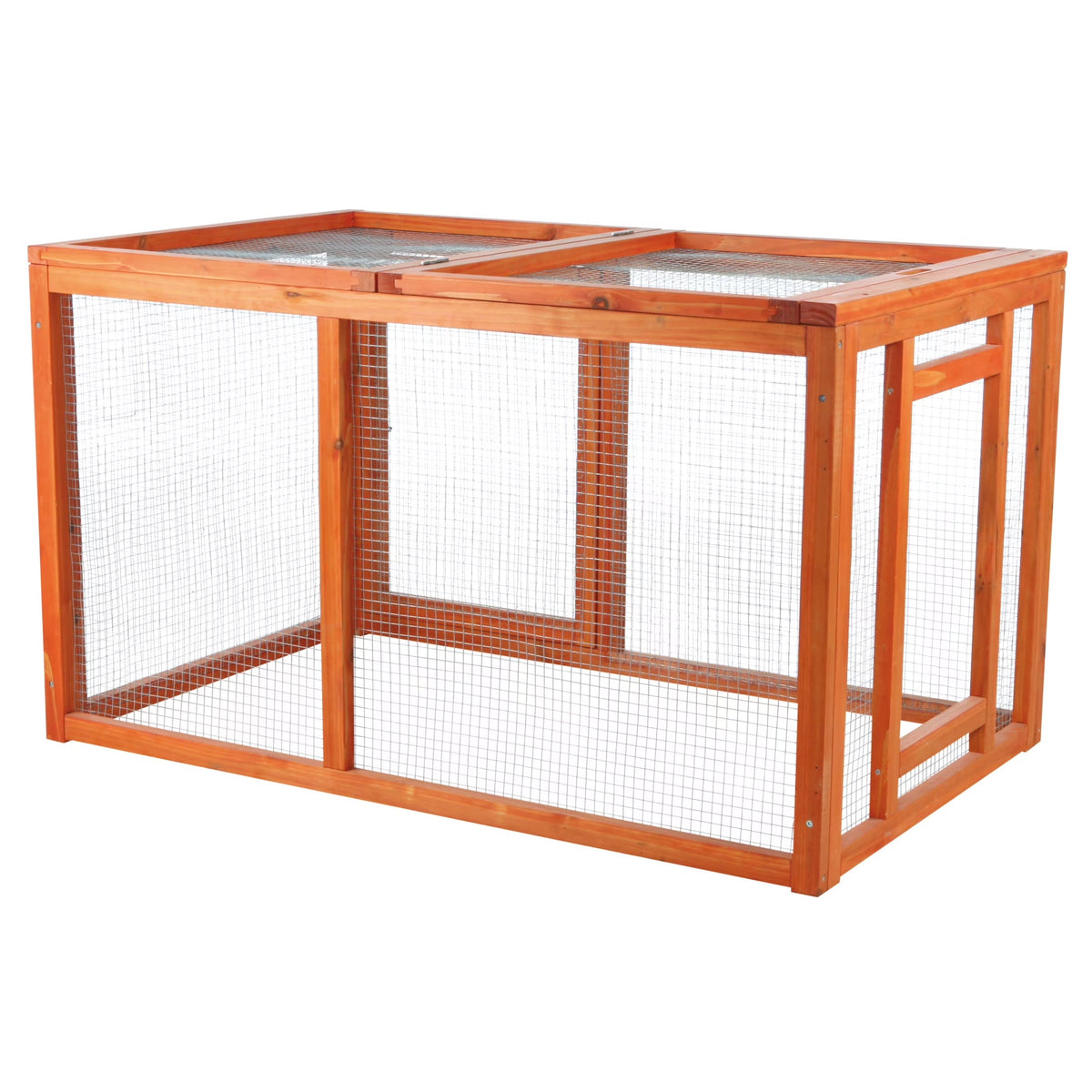 TRIXIE Weatherproof Outdoor Wooden Chicken Coop With 2 Nesting Boxes And Run, Brown