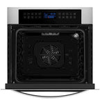 Empava 24 Inch Electric Single Wall Oven, 10 Cooking Functions, Stainless Steel