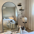 Arched Full Length Floor Mirror With Aluminum Alloy Frame - 65x22, 71x24, 71x28, 71x32