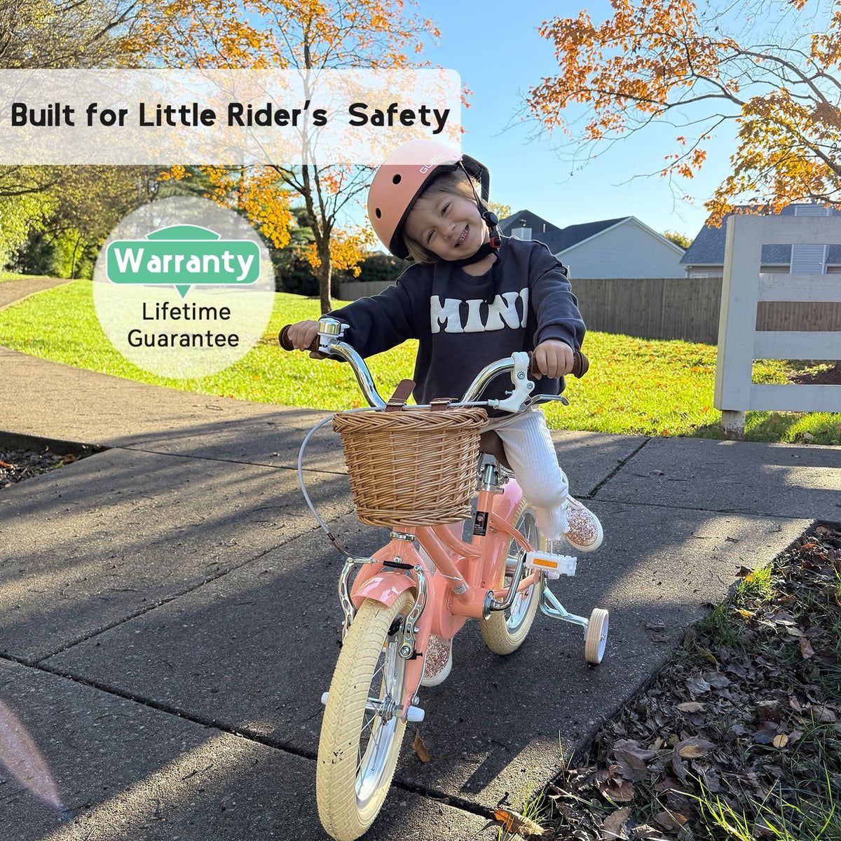 Glerc Girls' Kids' Bike, 12 inch, Pink, Ages 2-4 Years - Little Molly