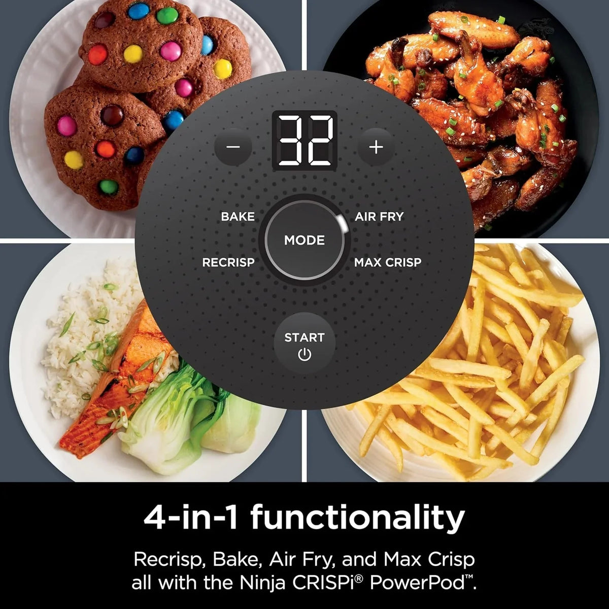 Ninja Crispi 4-in-1 Portable Glass Air Fryer Cooking System, 1500W, 4 QT And 6-Cup Containers
