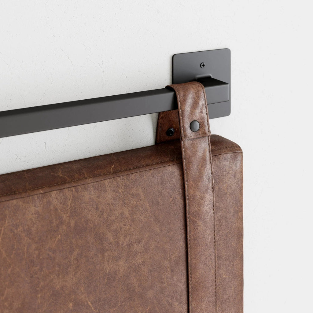 Wall-Mount Upholstered Headboard With Metal Rail - Twin, Queen & King
