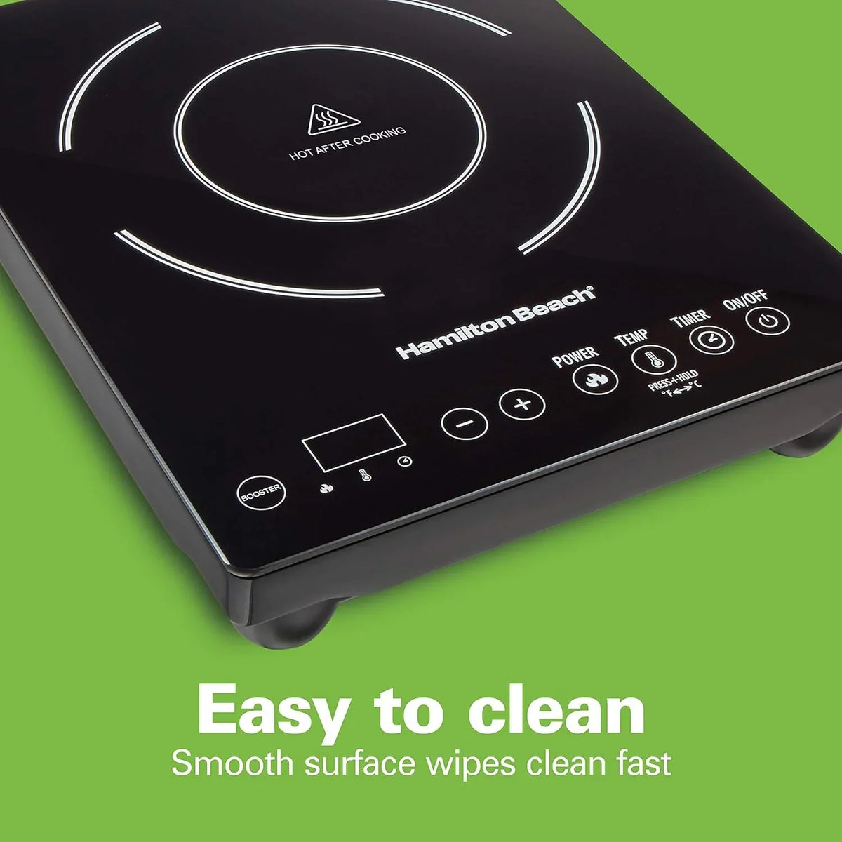 Portable Single Induction Cooktop Countertop Burner, 1800 Watts, 10 Temperature Settings, Black - 34104