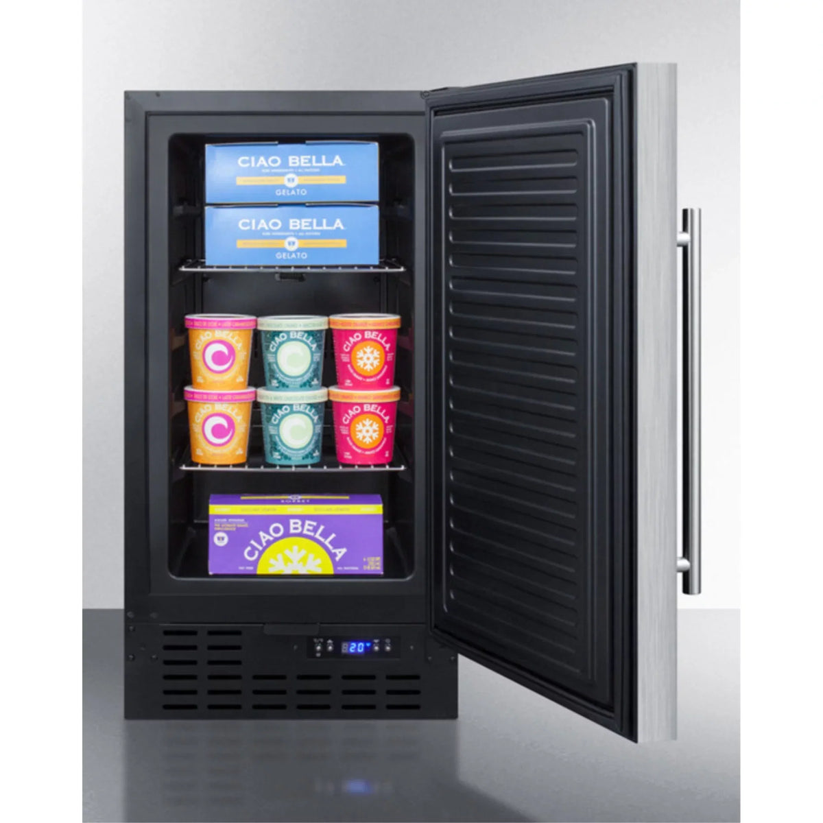 ADA-Compliant 18 inch Wide Frost-Free Freezer, Stainless Steel - Built-In Or Freestanding