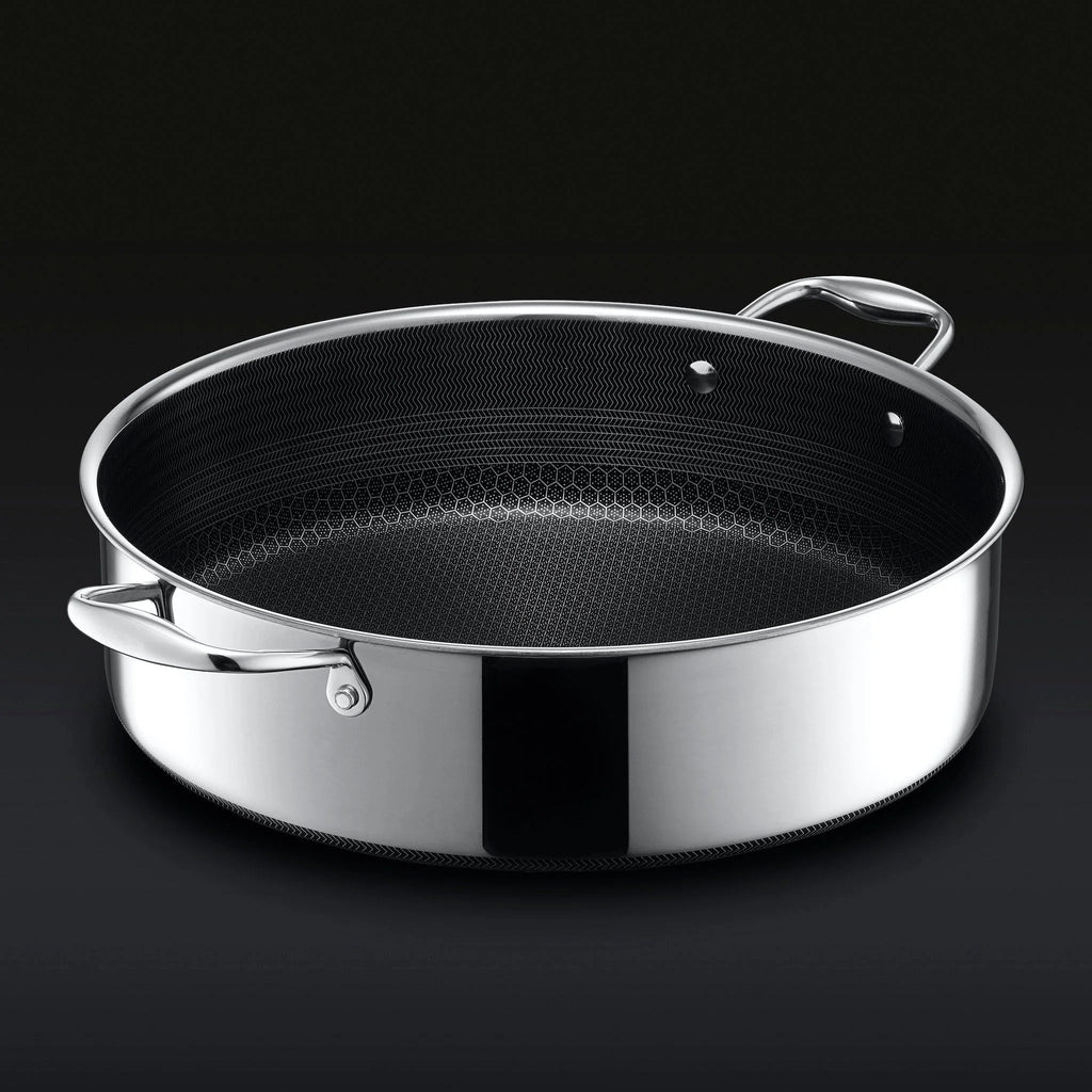 HC Cookware Hybrid Deep Saute Pan/Chicken Fryer With Lid, 7-Qt