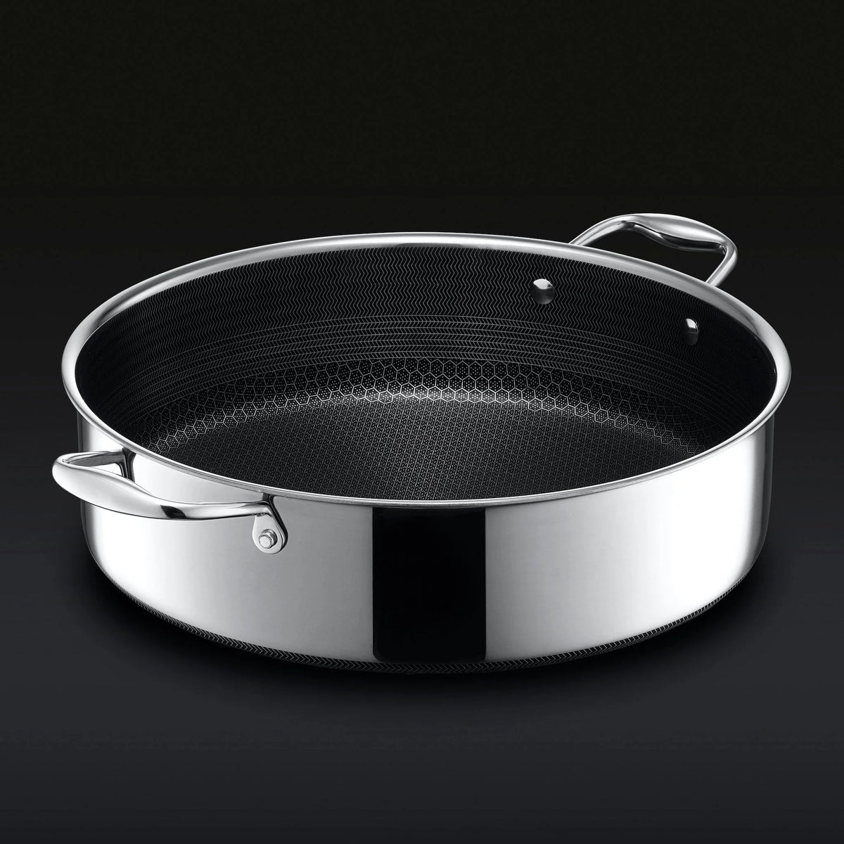 HC Cookware Hybrid Deep Saute Pan/Chicken Fryer With Lid, 7-Qt