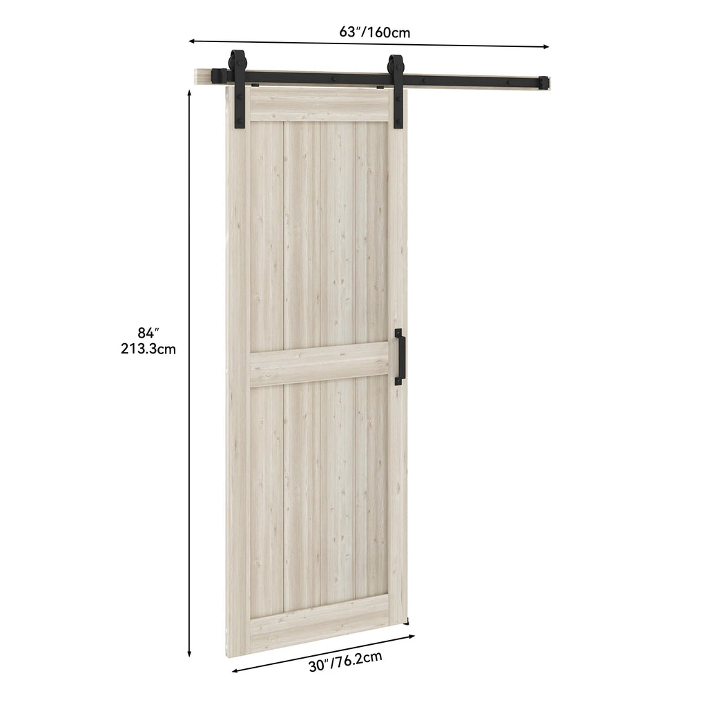 Uforic Sliding Barn Door With Hardware Kit, 48 x 84 in, Gray