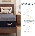 EGOHOME Queen Copper Gel Cooling Memory Foam Mattress, 60x80x12, Black
