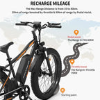 26 in 48V 13Ah 750W Fat Tire Electric Mountain Bike, Black - S48