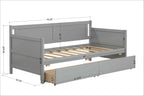 Bellemave Twin Wood Storage Daybed With 2 Drawers, Gray