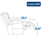 Lazy Boy Oversized Fabric Swivel Rocking Manual Recliner Chair, 37.8L*38.2W*41H, 155 Degrees