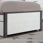 Furniture of America Wood Full Bed With Trundle, White And Gray - Acres